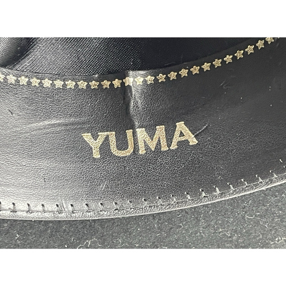 Tony Lama Yuma Leather Cowhide Wool Black/Brown Cowboy Hat Size 6 7/8 (55.5 cm) - Picture 12 of 15